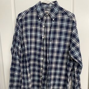 Blue plaid brooks brothers casual button down